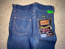 VTG 70s NEW BOYS 10 KIDS 23 X 25 DARK DENIM WRANGLER STRAIGHT LEG SLIM JEANS