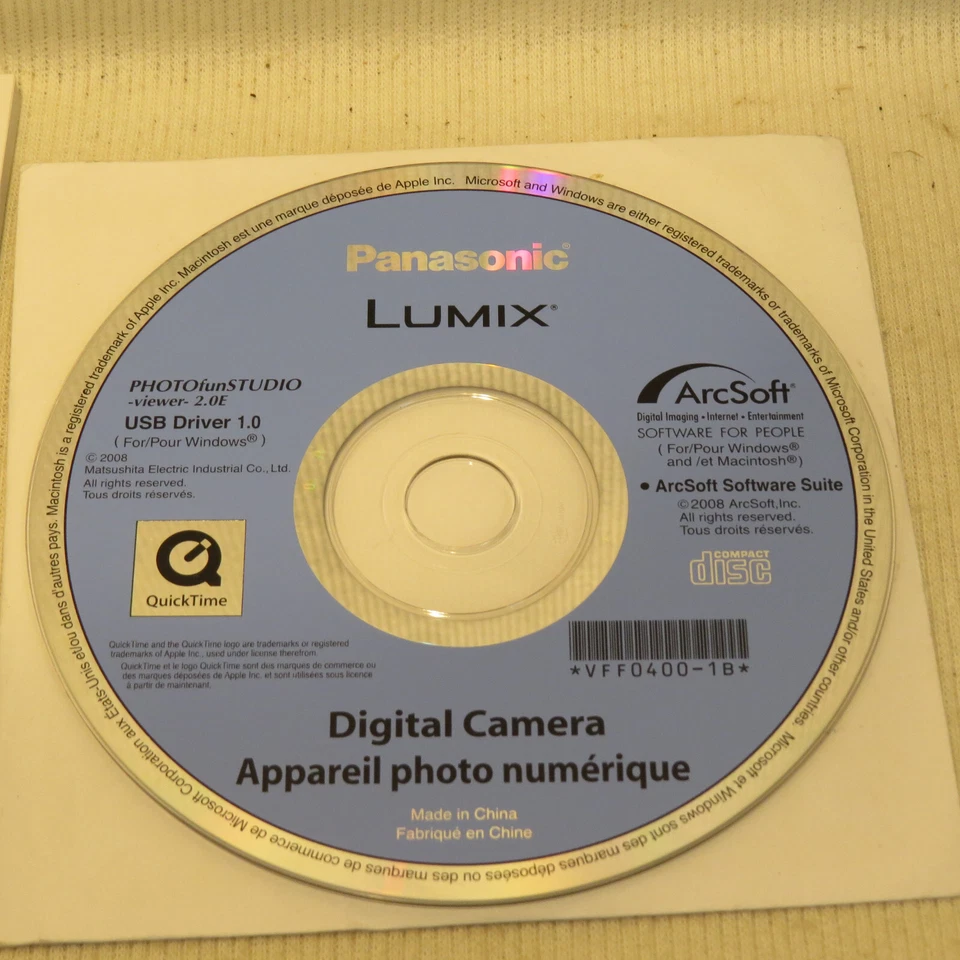 Driver Panasonic Lumix e disco de software 2008 PHOTOfunStudio 2.0e USB para câmera - Imagem 3 de 4