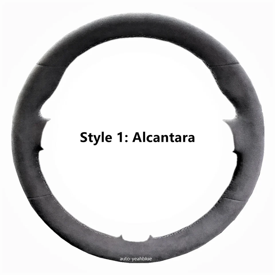 Alcantara Steering Wheel Cover Real Leather Wheel Wrap for FORD C-MAX 2015-20 A - Image 2 of 4