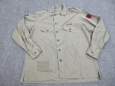 Napapijri Shirt Mens Large Green Button Up Military Utility Pocket Outdoors