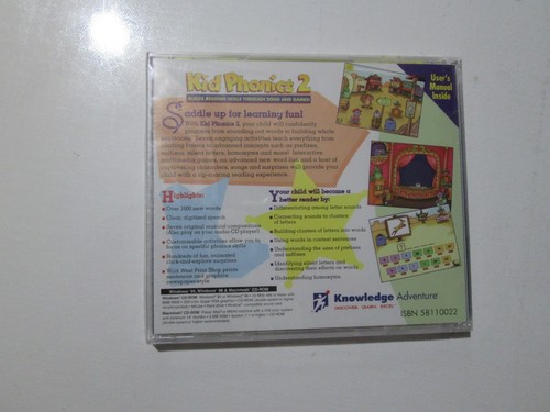Kid Phonics 2 Ages 6-9 Builds Reading Skills w/songs & games (CD-ROM)New Sealed! - Picture 3 of 6