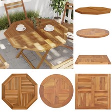 Tischplatte Runder/Quadratisch Massivholz Teak Ersatztischplatte Holztischplatte