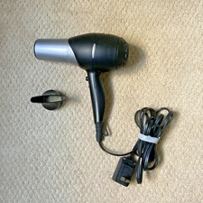 Curlmaster Ceramic Tourmaline Hair Dryer With Nozzle Attachment – Black/Silver
