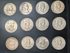 Lot Of (12) Franklin Half Dollars 1951-1963 Mixed Grades