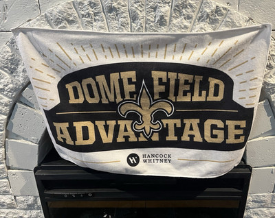 Hancock Whitney NFL Dome Field Advantage Throw Blanket White Black Gold