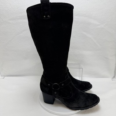 Born Tall Harness Boots Women 7 Black Western Goth Moto Dark Academia, Grunge