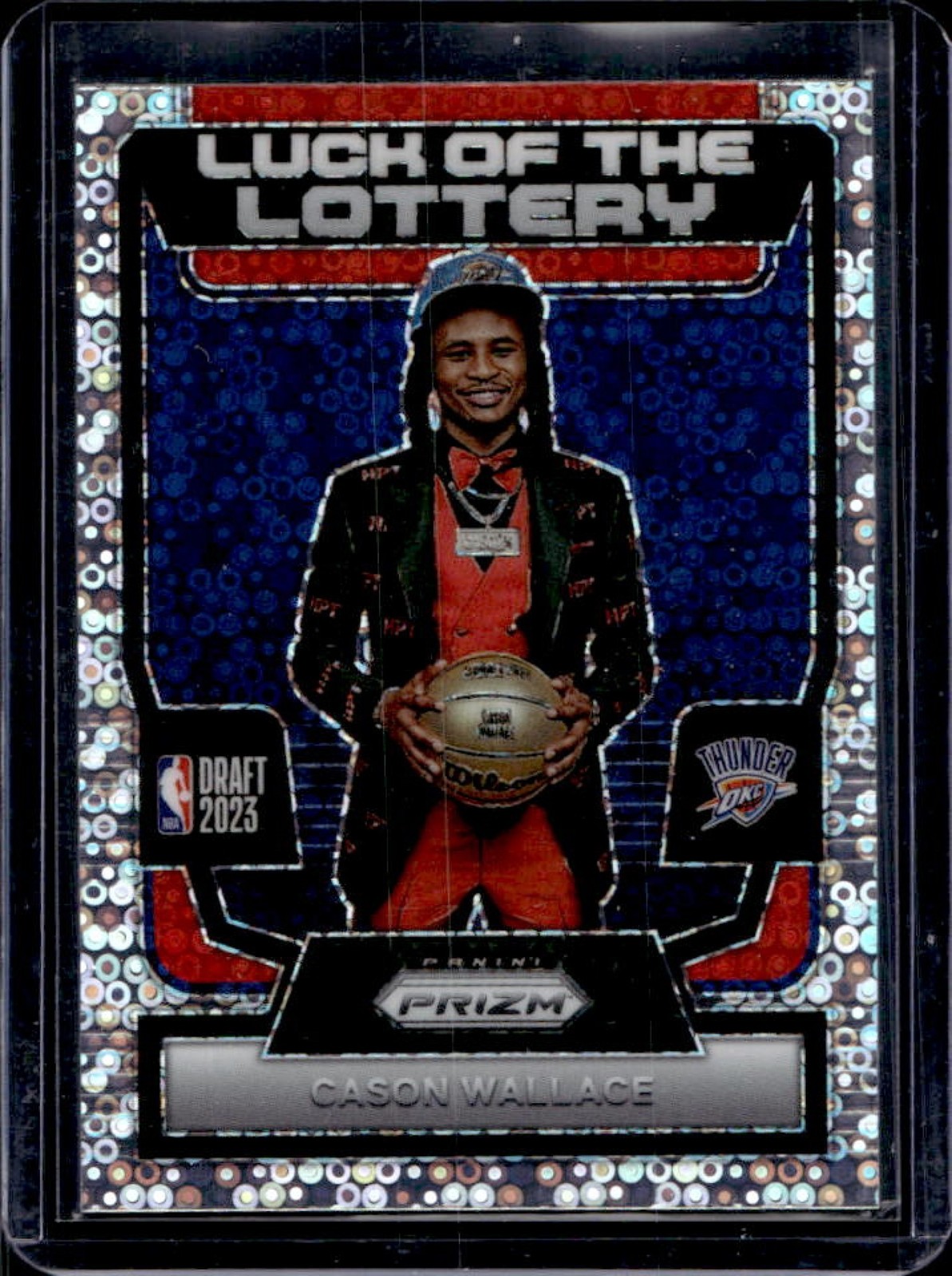 2023-24 Prizm Cason Wallace Luck of the Lottery Prizm Fast Break RC #11 Thunder