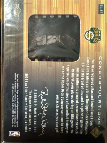 2002-03 Upper Deck Hardcourt Game Floor Game Film Rashard Lewis #RL-FF - Bild 2 von 4