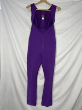 Vintage 70s Roffe Ski Bib Snowsuit Pants Purple Womens 26x28 Flare Bell Bottoms