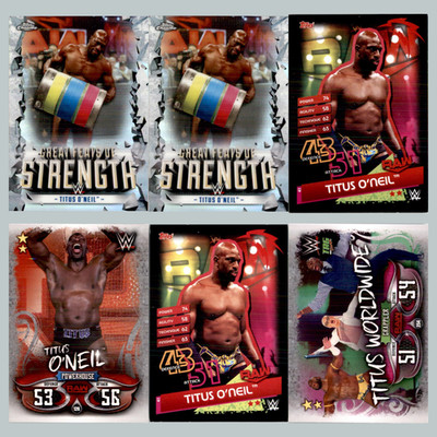 Titus ONeil Lot 6 Wrestling Cards 2021 Topps Chrome WWE Great Feats of Strength