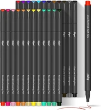 Sipa 24 Colored Fineliner Pens for Journaling, 0.38Mm Fine Point Tip Drawing
