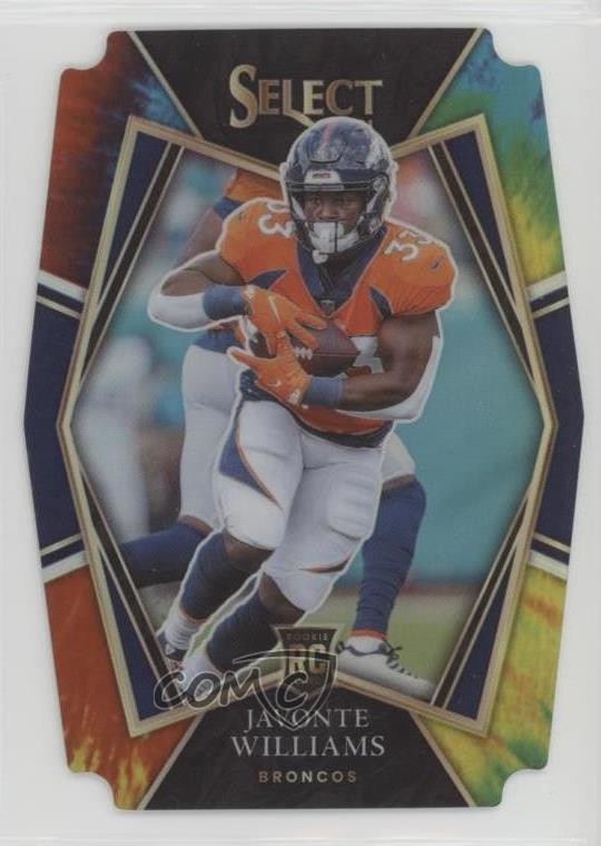 2021 Select Premier Level Tie-Dye Prizm Die-Cut /25 Javonte Williams Rookie RC