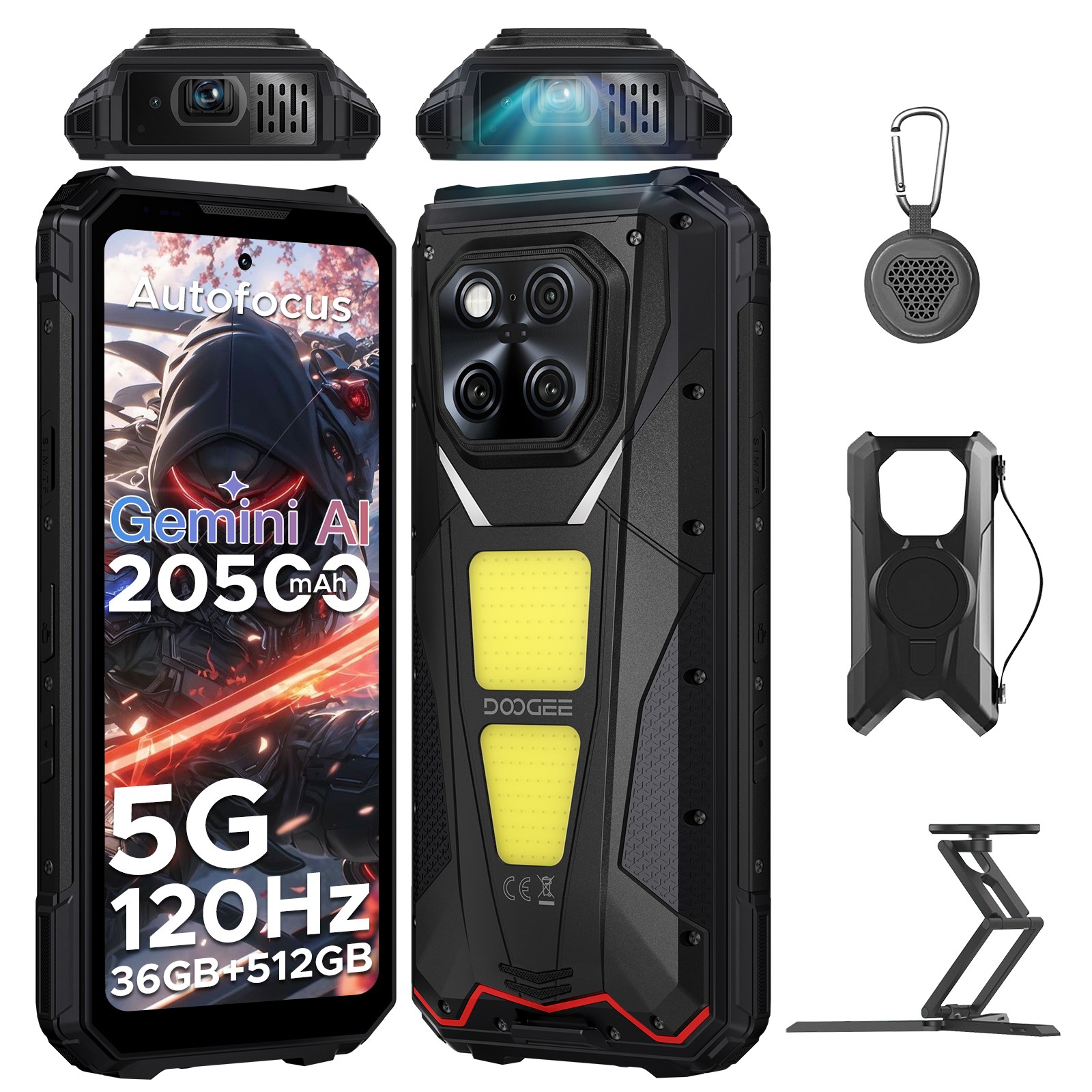 DOOGEE VMaxPlay 5G Rugged Phone with 100 Lumens Projector 36GB+512GB 20500mAh US