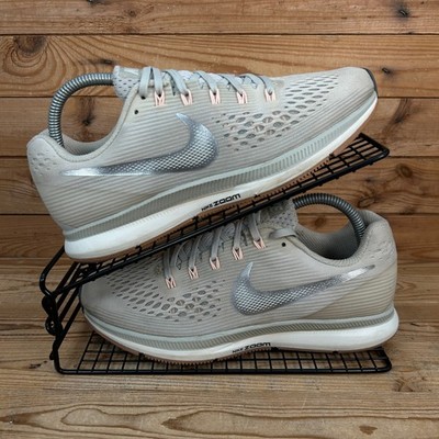 Nike Turnschuhe Damen Größe UK 6 Air Zoom Pegasus 34 Beige Laufen Fitnessschuhe