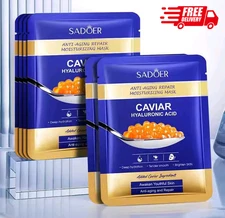 5/10pcs SADOER Caviar Hyaluronic Acid Moisturizing Facial Masks Brightening us