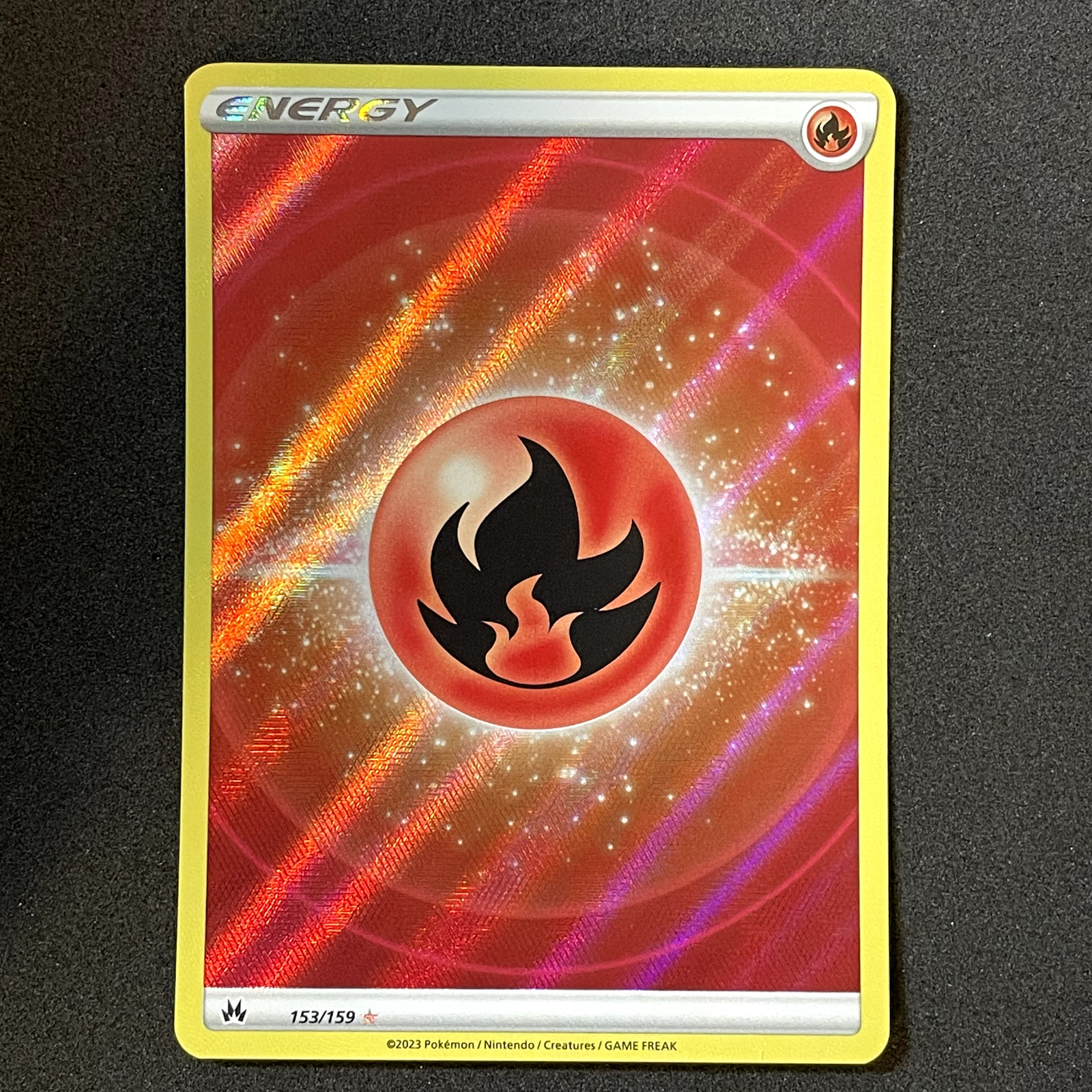 Fire Energy (Texture Full Art) 153/159 Crown Zenith Holo NM