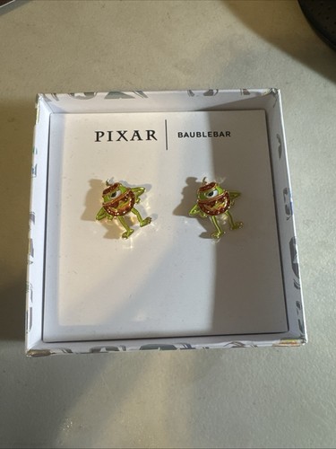 New Disney Baublebar Pixar Monsters Inc Mike Wazaski Halloween Pumpkin Earrings - Picture 3 of 4
