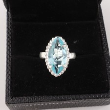 Blue Topaz Gemstone 925 Sterling Silver Ring Handmade Jewelry Ring Gift For