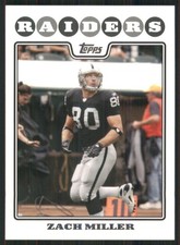 2008 Topps #189 Zach Miller Oakland Raiders 37498