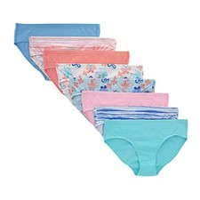 Hanes Girls' 10 Ultimate Pure Comfort 8 Pack Hipster Panties Underwear O13-15