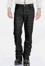 Victorian Black Brocade Men's Trouser Steampunk Handmade Gothic Vintage Pant
