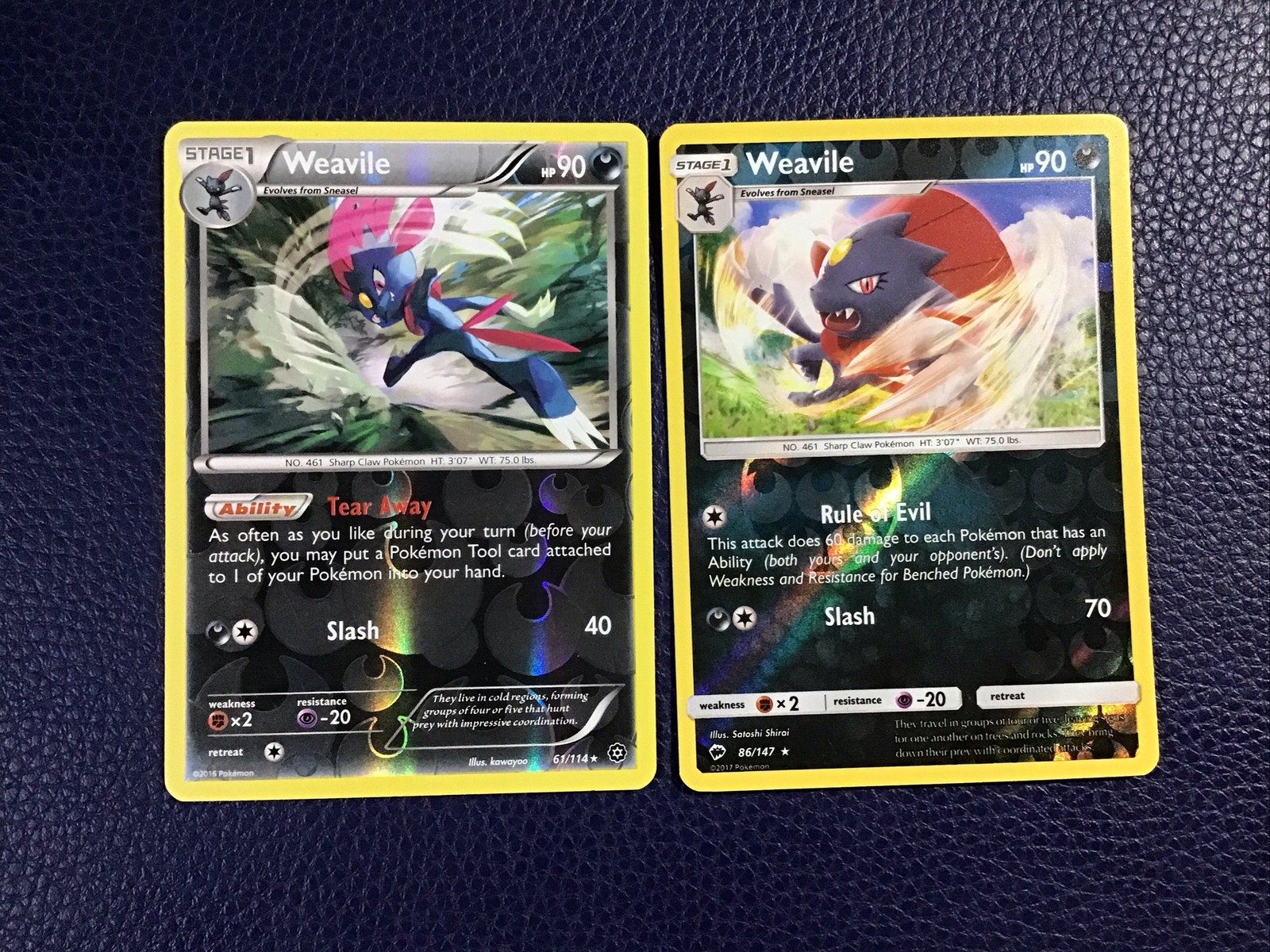 Weavile SM Burning Shadows Pokemon NM  * 86/147 - 61/114 * Sun & Moon NM+