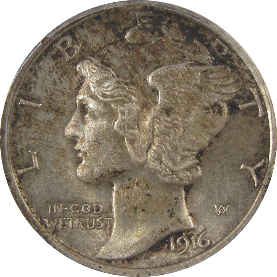 1916 Mercury Dime MS 63 FSB ANACS Silver Uncirculated SKU:I20167 - Image 3 of 4