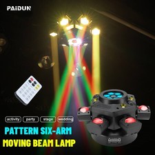 6 Arms Bee Eye Gobo RGBW LED Beam Stage Light DJ Laser Moving Head Lighting DMX