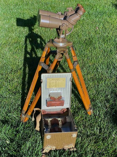 WWII JAPANESE 10X60 BIG EYE BINOCULARS with Case and Tripod