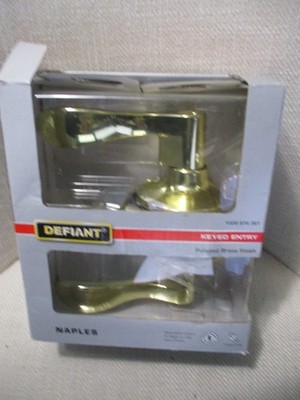 Defiant Naples Polished Brass Keyed Entry Door Lever 1008 974 361 NEW