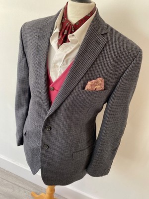 VINTAGE Herren CHAPS WOLLMISCHUNG KARIERT TWEED HACKING Sport Sakko Blazer 46''