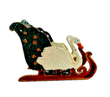 White Swan Sleigh Heavyweight Cast Iron Holiday Winter Christmas