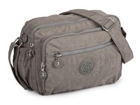 Bag Street Schultertasche Leicht UmhäNgetasche Damen Herren Crinkle Grau