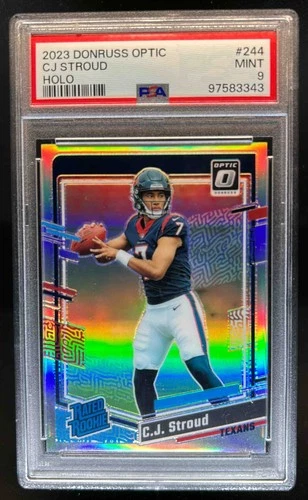 2023 Donruss Optic C.J. Stroud Holo Prizm Rated Rookie #244 Texans PSA 9