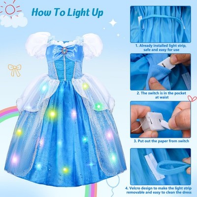 Princess Dress Up for Girls, Light up Halloween Costume for Toddler  Princess ...