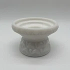 Vtg. Milk Glass Pedestal Candle Holder For Taper/ Pillar Candles 2 3/4” Decor