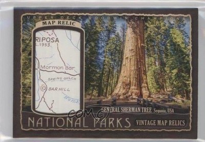 2018 Goodwin Champions Parks Vintage Map Relics 29/90 Sequoia National Park x3c
