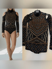 Art Stone 29700 solo Dance Costume beaded embellished leotard LC-large child