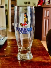 HINANO TAHITI Beer Pilsner GLASS Polynesian Girl 6.5"Tall Barware 12AVAILABLE😎