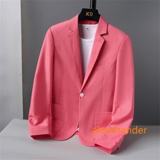 Men Formal Work Blazer Jacket Business Casual Button Slim Fit Suit Coat Tops