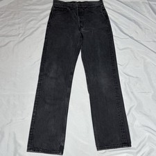 VTG 90  s Levis 501 Jeans Faded Black Straight Button Fly 31x32 Actual 30x32