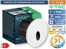 FARETTO LED SEGNAPASSO DA INCASSO 3W 4 CORNICI INTERCAMBIABILI 55°/65° IP65