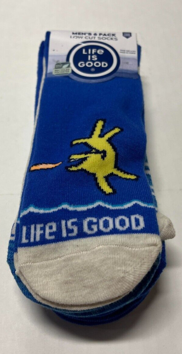 Life Is Good 6 Pair Men's Low Cut Socks Lightweight, Moistur