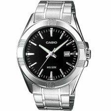 Casio Men's Stainless Steel Bracelet Black Dial Analog Watch MTP-1308D-1AVDF