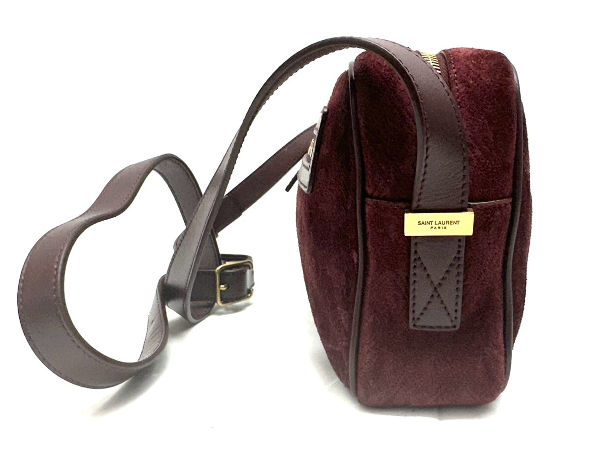 Borsa per fotocamera Saint Laurent in camoscio con monogramma all over! (CMP095725)