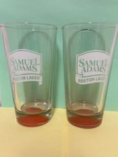 2 Samuel Adams Boston Lager  16 Oz. Beer Glas...