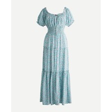 NWT J.Crew Puff-sleeve midi dress in floral Size 4 smocking