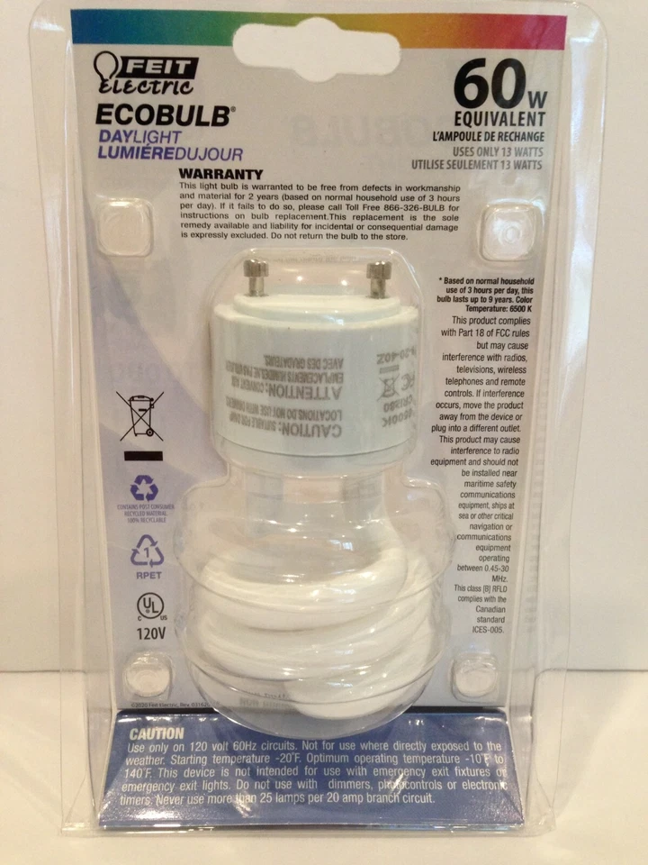 Feit Ecobulb - GU24 Base- CFL-Non Dimmable Light- 60 Watt Equivalent - Image 2 of 3