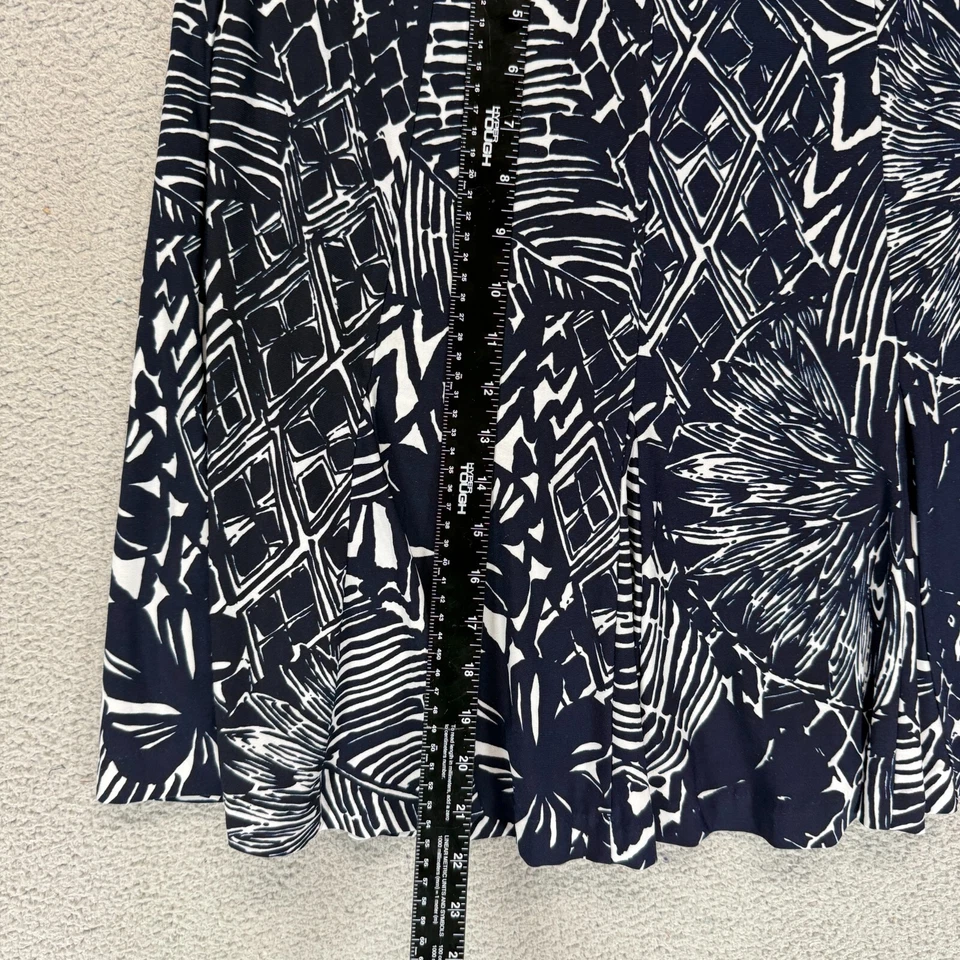 Falda CHAPS Mujer Línea A Acampanada Geométrica Azul Marino Blanco Talla Pequeña Foto 4 de 4