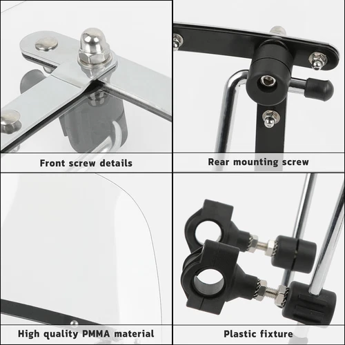 Universal Motorbike Wind Screen Deflector Windscreen Motorcycle Front Windshield - Picture 6 of 14